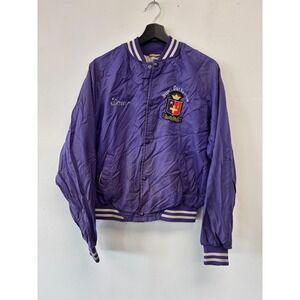 Vintage Chalk Line Jacket Mens Medium Purple‎ Sigma Phi Epsilon Greek Bomber 80s
